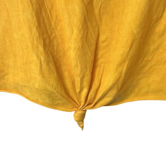 Rebellious One Mustard Yellow Boatneck Tee w/ Tie Front & Button Accents, NWT! - Picture 4 of 7